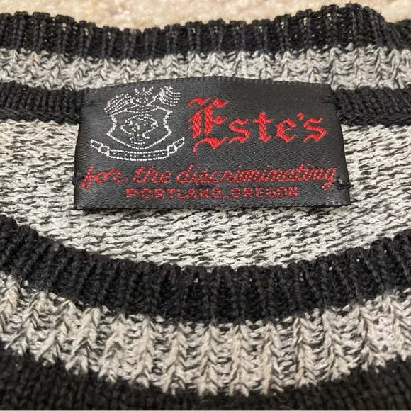 Vintage 80’s Geometric Sweater Rainbow Trippy Retro Grandpa Striped Men’s Large - Picture 2 of 6